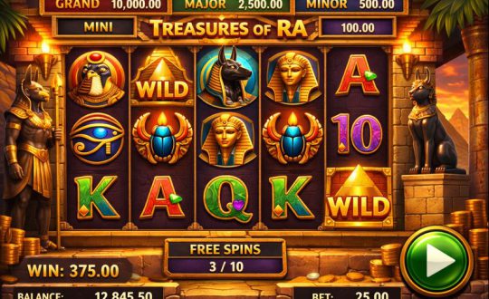 Treasures of Ra 老虎机画面